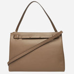 Back view of the Beyond Beige Grained Leather Tote Bag with Double 'B' Monogram.