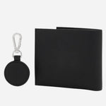 Back view of the BOSS Black Wallet and Keyring Gift Set with Double "B" Monogram Logo.