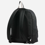 Back view of the Catch 3.0 Black Polyester Backpack With Signature Stripe Trims.