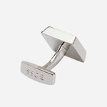 Back view of the Franzisko Square Brass Cufflinks with Navy Blue Enamel Insert.