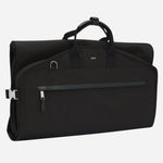 Side view of the BOSS Highway Black Garment Bag with Leather Trims.
