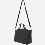 Back view of the BOSS Lenah Black Zip Tote Bag with Metal Logo.