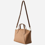 Back view of the BOSS Lenah Brown Zip Tote Bag with Metal Logo.