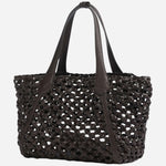 Back view of the BOSS Lenah Dark Brown Tote Bag with Zipped Pouch.