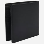 Back view of the BOSS Lewys Black Faux Leather 8CC Bifold Wallet with Metal Logo.