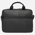 Back view of the BOSS Lewys Black Faux Leather Zip Document Case with Metal Logo.