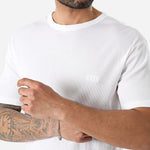 The BOSS Men's White Cotton Classic Rib Crew Neck T-Shirt 2-Pack by BOSS.