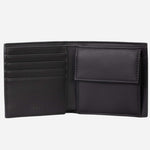 Inside the BOSS Ray MS 4CC Black Bifold Wallet with Coin Pouch.