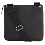 Back view of the Zair Black Leather Envelope Bag with Zip Closure.