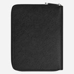 Back view of the Black Sartorial Leather 5-Pen Pouch with Zip.