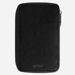 Back view of the Sartorial Black Leather Eight Pen Pouch with Zip.