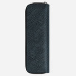 Back view of the Sartorial Tweed Blue Leather One Pen Pouch with Zip.