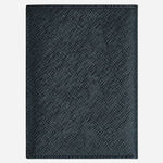 Back view of the Sartorial Tweed Blue Leather Passport Holder with 3CC.