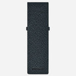 Back view of the Tweed Blue Sartorial Leather 2-Pen Pouch.