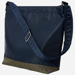 Back view of the Paul Smith Multistripe Recycled Nylon Adjustable Tote Bag with Signature Logo Patch.