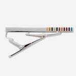 Side view of the Paul Smith Rectangular Signature Stripe Tie Clip.