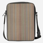 Back view of the Paul Smith Signature Stripe Coated Canvas Flight Bag.