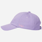 Side view of the Paul Smith Women's Lilac Washed Cotton Cap with Sun Logo.