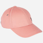 Front view of the Paul Smith Women's Pink Cotton Baseball Cap with Striped Zebra Logo.
