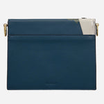 Back view of the Book Street Winter Tales Teal Small Flapover Cross Body Bag.