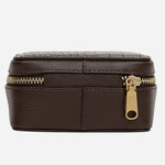 Back view of the Commute Street Dark Oak Faux Croc Small Zip Around Jewellery Box.