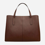 Back view of Dukes Place Texture Chocolate Brown Medium Zip Top Multiway Bag.