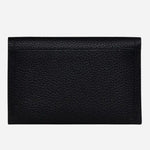 Back view of the Oak Street Black Leather Medium Flapover Purse.