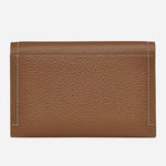 Back view of the Oak Street Saddle Brown Leather Medium Flapover Purse.