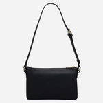 Back view of the Pockets Black Mini Zip Top Shoulder Bag.