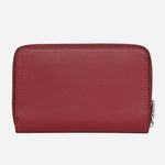 Back view of the Pockets Carmine Leather Medium Zip Around Purse.