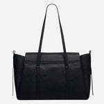 Back view of The Chancery Black Large Flapover Shoulder Bag.