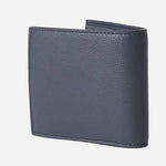 Back view of the Ray Navy Blue Grained Faux Leather RFID Wallet with Coin Case.