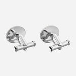 Back view of the Meisterstück Stainless Steel Oval Cufflinks with Black Geometric Lacquer Inlay.