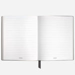 Inside the Montblanc Fine Stationery Small Black Sartorial Leather Notebook with Lined Pages.