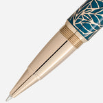 The nib on the Meisterstück Solitaire LeGrand Teal Romeo & Juliet Rollerball Pen.