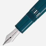 The nib of the Meisterstück Doué LeGrand Teal Romeo & Juliet Fountain Pen.