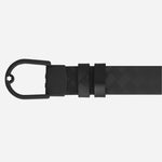 The Extreme 3.0 side of the Extreme 3.0 & Meisterstück Black Leather Reversible Belt with PVD Rubberized Horseshoe Buckle.