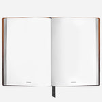 Inside the Fine Stationery Medium Fauve Sfumato Corteccia Leather Notebook with Blank Pages.