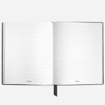 Inside the Fine Stationery Large Black Croco-Embossed Leather Notebook with Lined Pages.