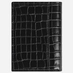 Back view of the Black Croco-Embossed Leather 4CC Card Holder.