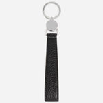 Back view of Black Grain Leather Loop Key Holder with Large Emblem by Montblanc.