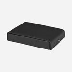 Side view of the Montblanc Black Grained Leather Travel Box for 4 Writing Instruments.