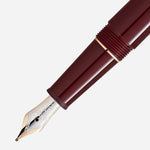 The nib of the Burgundy Red Meisterstück Classique Fountain Pen.
