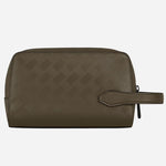 Back view of the Montblanc Extreme 3.0 Khaki Leather Clutch Wash Bag.