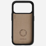 Inside the Montblanc Khaki Extreme 3.0 Leather 2CC Hardshell Case for iPhone 17 Pro.