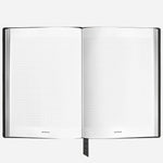 Inside the Fine Stationery Medium Black Sartorial Leather Notebook with Squared Pages.