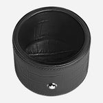 Inside the Medium Croco-Embossed Black Leather Round Desk Tray.