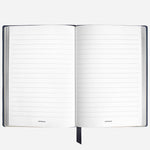 Inside the Fine Stationery Medium Ink Blue Sartorial Leather Notebook with Lined Pages.