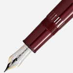 The nib of the Montblanc Meisterstück LeGrand Burgundy Red Fountain Pen F.