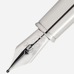 The nib of the Heritage Collection Rouge et Noir “Baby” fountain pen from the Wes Anderson for Montblanc Limited Edition The SCHREIBERLING 1969 Fountain Pen Set.